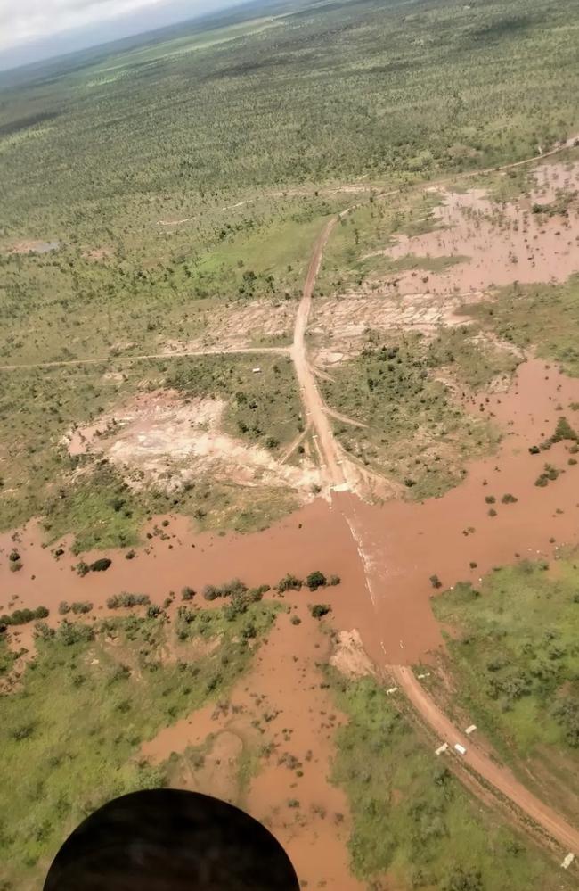 Birds-eye view of Pigeon Hole after major flood warnings and evacuations in the Victoria Daly region. Picture: Victoria Daly Regional Council