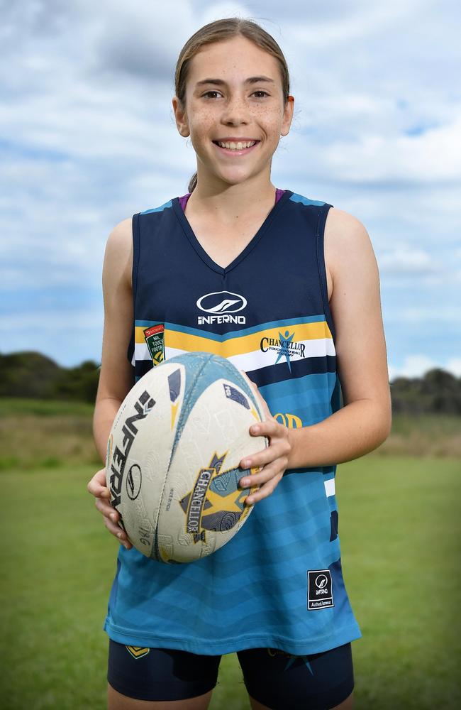 Chancellor State College touch football student, Bronte Pennells. Picture: Patrick Woods.