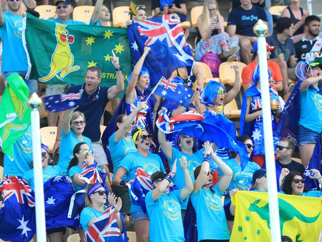 Rio Olympics 2016. The Preliminary Round of the Women's Water Polo, at the Maria Lenk Aquatics Centre in Rio de Janeiro, Brazil. Australian's in the crowd during the game. Picture: Alex Coppel.