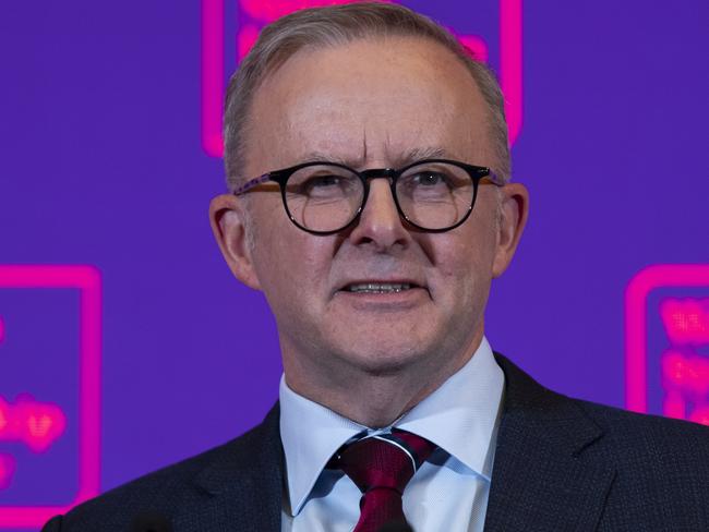 SYDNEY, AUSTRALIA - NewsWirePhotos - Friday, 24 May 2024:Prime Minister, Anthony Albanese, pictured speaking at Sydney Accor Stadium today during the Western Sydney Leadership Dialogue luncheon.Picture:NewsWire / Monique Harmer