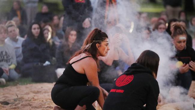 Senator Lidia Thorpe at the Invasion Day dawn service held in Kings Domain in Melbourne.