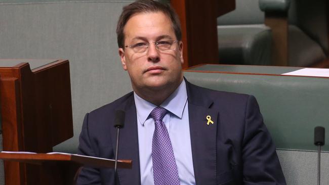 Jason Falinski MP in the House of Representatives Chamber, Parliament House in Canberra. Picture Kym Smith