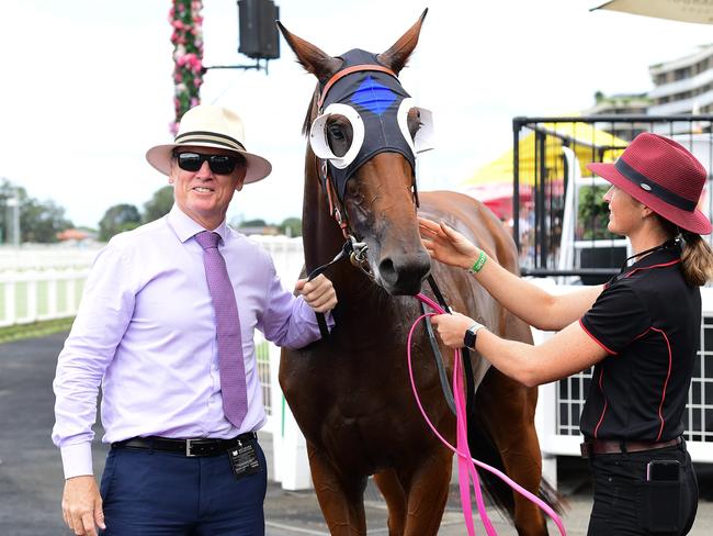 Gypsy Goddess coasts to victory in the 3YO Handicap at Eagle Farm under jockey Kyle Wilson-Taylor. Picture: Grant Peters - Trackside Photography