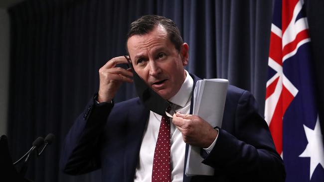 West Australian Premier Mark McGowan has suggested the state could go its own way on the path back to normality. Picture: Colin Murty