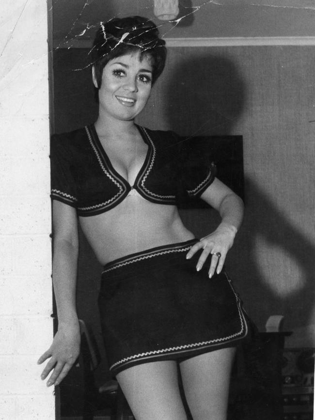 1960s: Wills in a two-piece outfit and cropped bolero top. Photo undated.