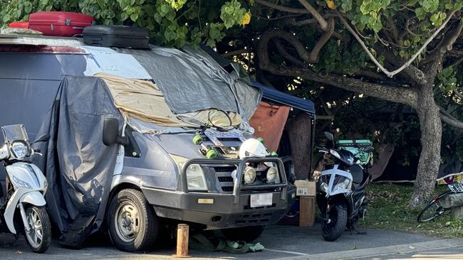 Illegal campers pictured in Burleigh on Saturday September 14.