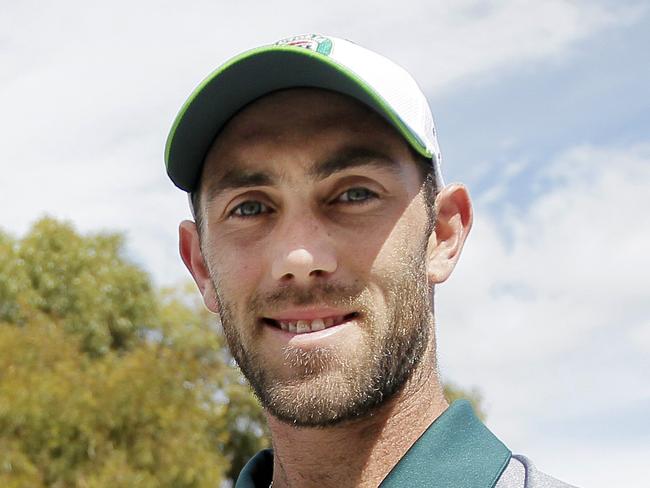 Glenn Maxwell poses for a photo outside the Hobart Airport. The Australian Cricket Team arrive in Hobart before their Saturday ICC Cricket World Cup match against Scotland.