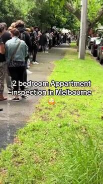 Giant line to inspect rental property in Melbourne