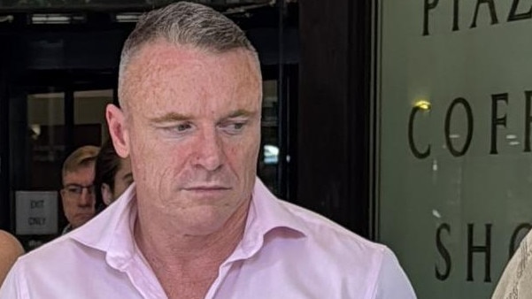 Former rugby league player Andrew Frew leaves Downing Centre Local Court in March, 2025. Picture: Aymon Bertah.