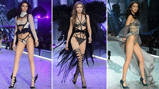 Kendall Jenner, Gigi Hadid and Bella Hadid walk the runway during the 2016 Victoria's Secret fashion show. Pizzazz levels are low. Picture: Getty