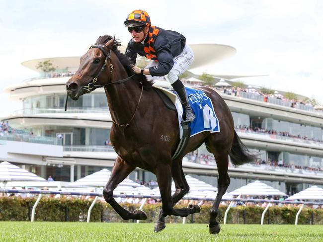 Benedetta ridden by Daniel Stackhouse wins the Inglis Sprint at Flemington Racecourse on March 04, 2023 in Flemington, Australia. (Photo by Brett Holburt/Racing Photos via Getty Images)