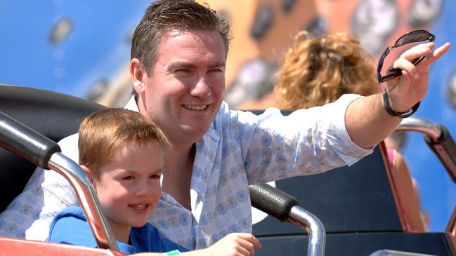 Eddie McGuire with son Joe, then aged 5, in 2006. Picture: Supplied