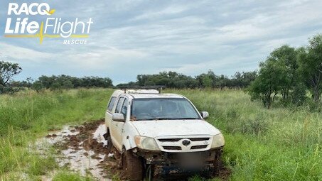 Mount Isa-based RACQ LifeFlight rescues three men lost on their way to Northern Territory. Picture: LifeFlight