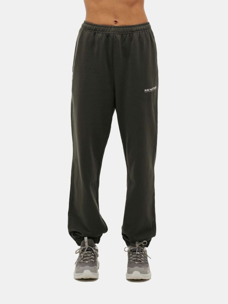 The Qualify Trackpant in gunmetal is your go-to for effortless, elevated comfort. Picture: The Iconic