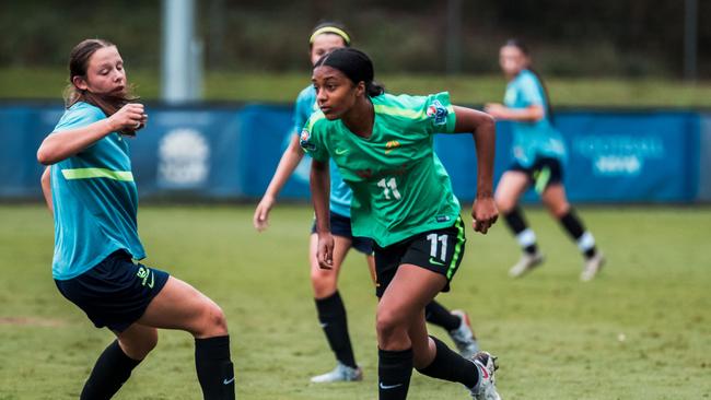 Maya Lobo in action at a national team camp. Picture: Football Australia