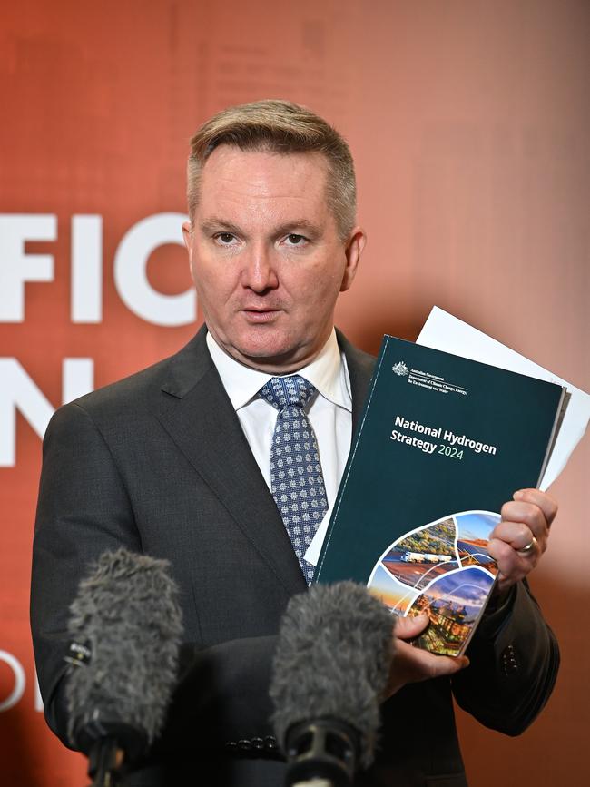 Energy Minister Chris Bowen at the APAC Hydrogen Summit in Brisbane last year. Picture: NewsWire/ John Gass