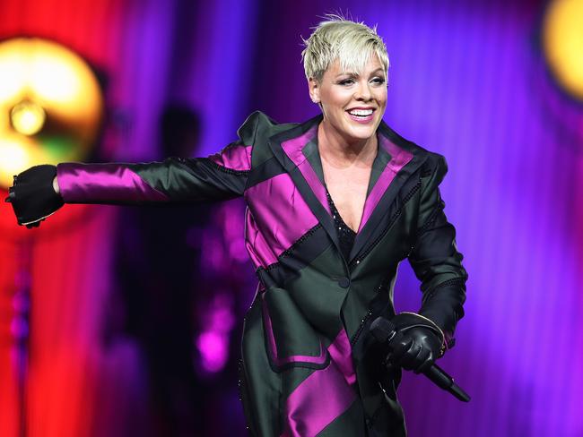 Pink has given away some of her concert tickets to hospital staff who helped her during her severe sickness. Picture: AAP/Brendon Thorne