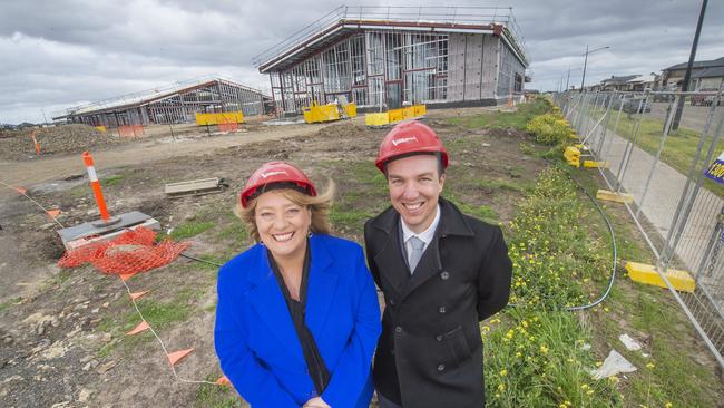 Yuroke state Labor MP Ros Spence with Elevation Secondary College principal Colin Burke. Picture: Rob Leeson