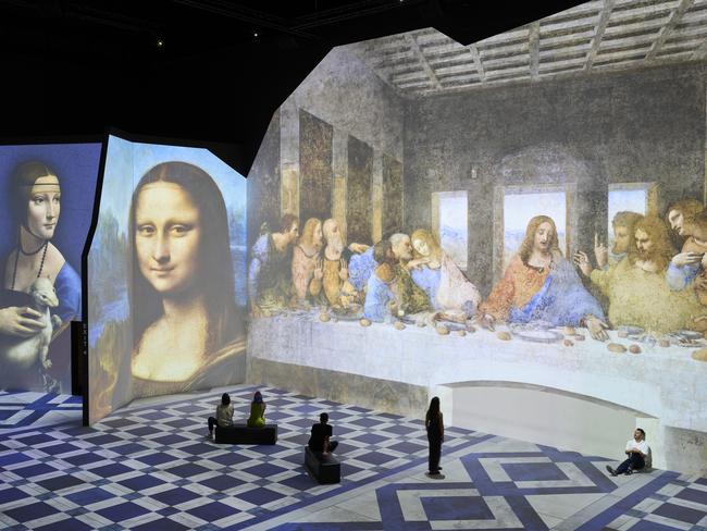 Leonardo da Vinci’s works are on display at The Lume into December. Picture: Alicia Taylor