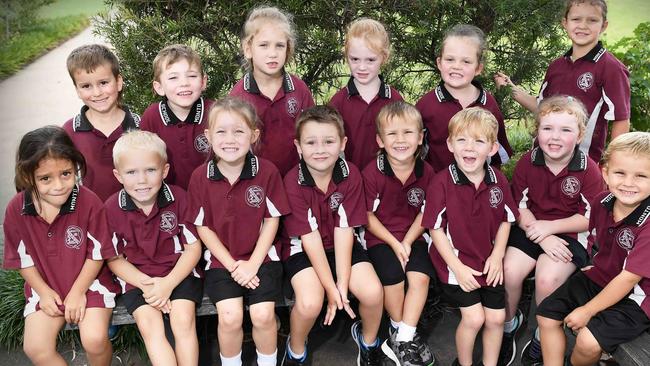 My First Year: Monto State School Preps. Back from left: Archie, Loki, Imahlia, Charlette, Ella, Leah. Front from left: Kylia, Owen, Sarvanah, Rhyder, Hunter, Leighton, Anastasia, Hunter. Picture: Patrick Woods.