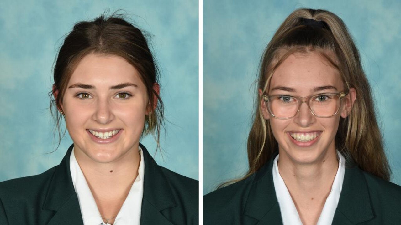 St Joseph's Stanthorpe 2022 school captains Isabel Kay and Kira St John.