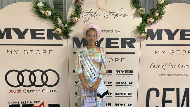 2022 Stylish Lady of the Day winner Tina Cahill from Cairns at Cairns Cup Carnival on Saturday. Picture: Andreas Nicola