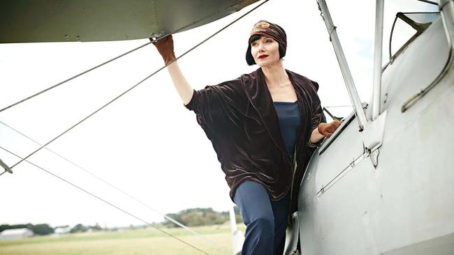 Essie Davis plays glamorous detective Phryne Fisher in Miss Fisher’s Murder Mysteries.