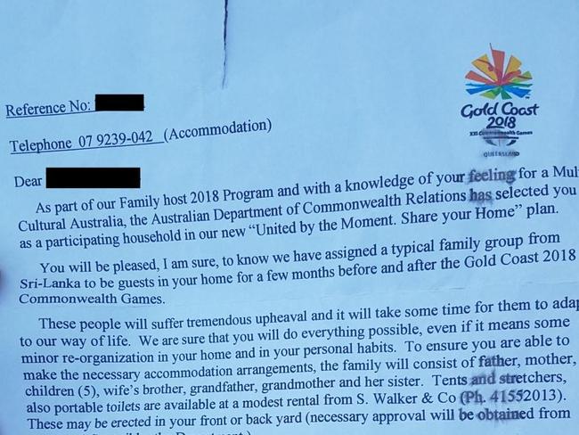 Fake Commonwealth Games host family invitation