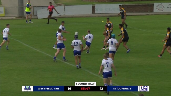 St Dominic's were denied a miracle comeback with referees calling two forward passes.