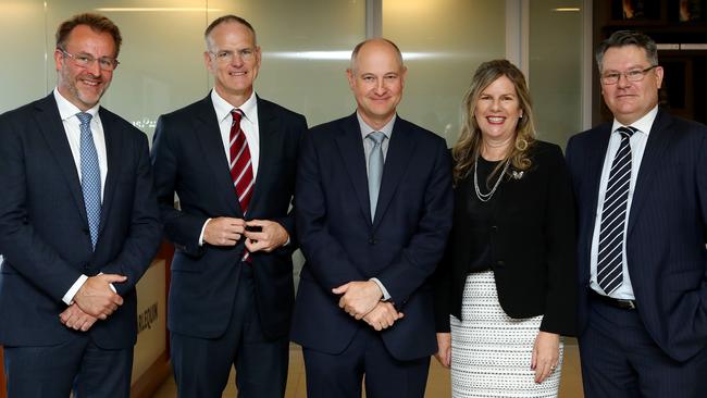 CEO of Harper Collins James Kellow, News Corp Australasia Executive Chairman Michael Miller, Damon Kitney, Chairman of the Herald & Weekly Times Penny Fowler and Editor of The Australian John Lehmann. Picture: Hollie Adams