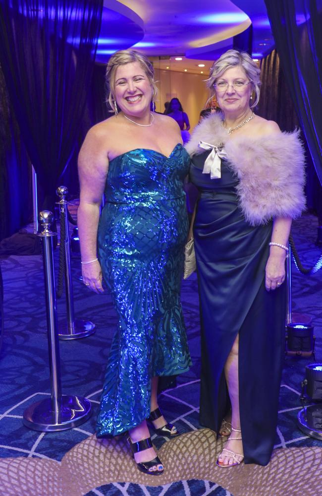 Karen Webel & Louise Ward arriving at the Kollosche People's Ball at The Star. Picture: Glenn Campbell