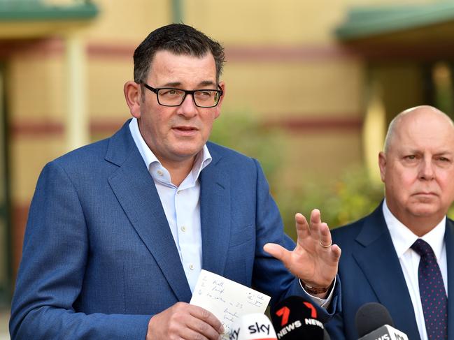 Premier Daniel Andrews said the Comm Games contract was very different to what was signed on to. Picture: Nicki Connolly