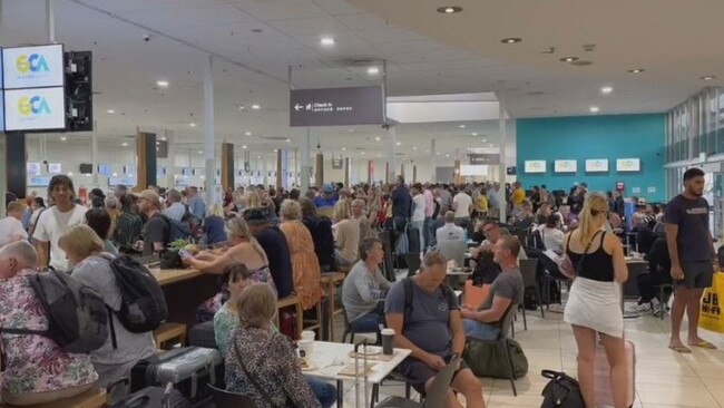 An IT outage is affecting all passengers at Gold Coast Airport. Photo: Nine News.