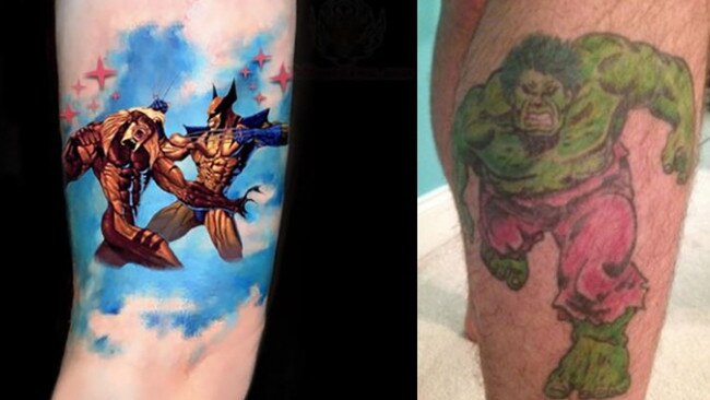 Jonathan Dick’s tattoos. Picture: Supplied