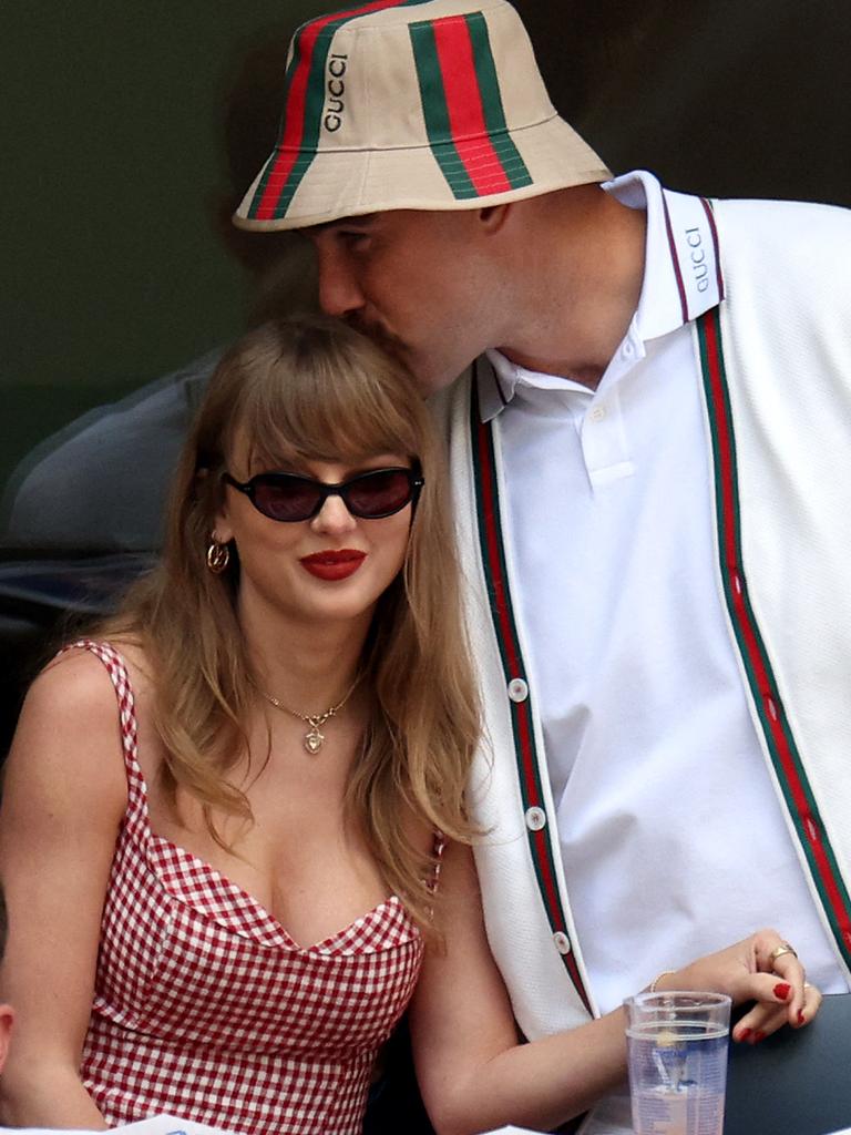 Taylor Swift and Travis Kelce attend the Men's Singles Final match between Taylor Fritz of the United States and Jannik Sinner of Italy at the US Open. Picture: JAMIE SQUIRE/Getty Images via AFP