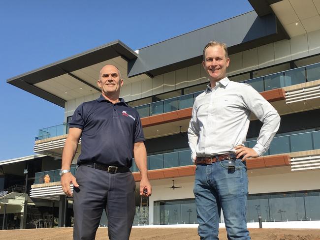 Darwin Turf Club CEO Brad Morgan and board member Damien Moriarty. Picture: Gary Shipway