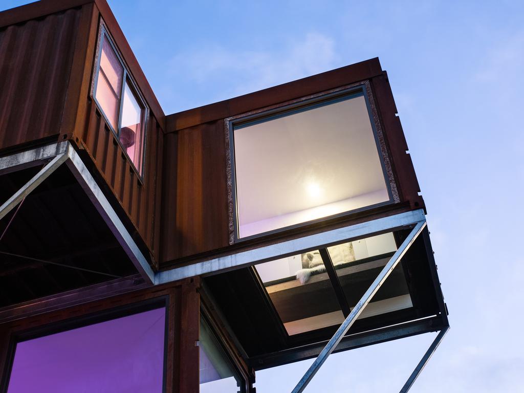 The villa’s former use as a shipping container is more apparent from the outside. Picture: Stayz