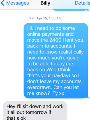 He constantly promised to pay Kelly back.