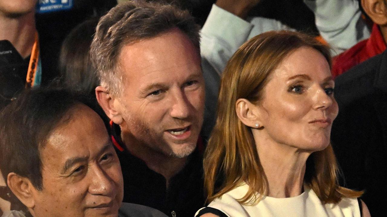 Christian and Geri Horner at the presentation in Bahrain. Photo by ANDREJ ISAKOVIC / AFP