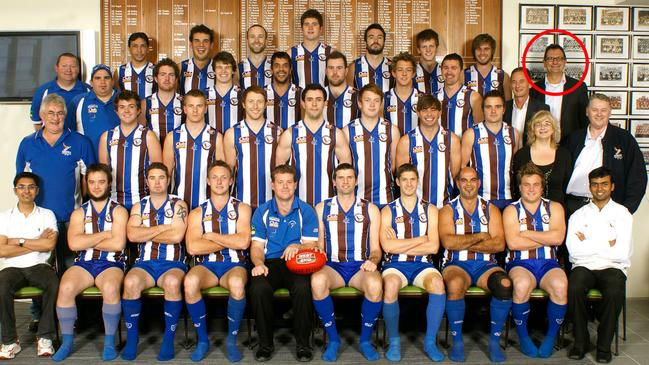 John Schulz with Kenilworth Football Club’s 2011 A grade team. Picture: Supplied