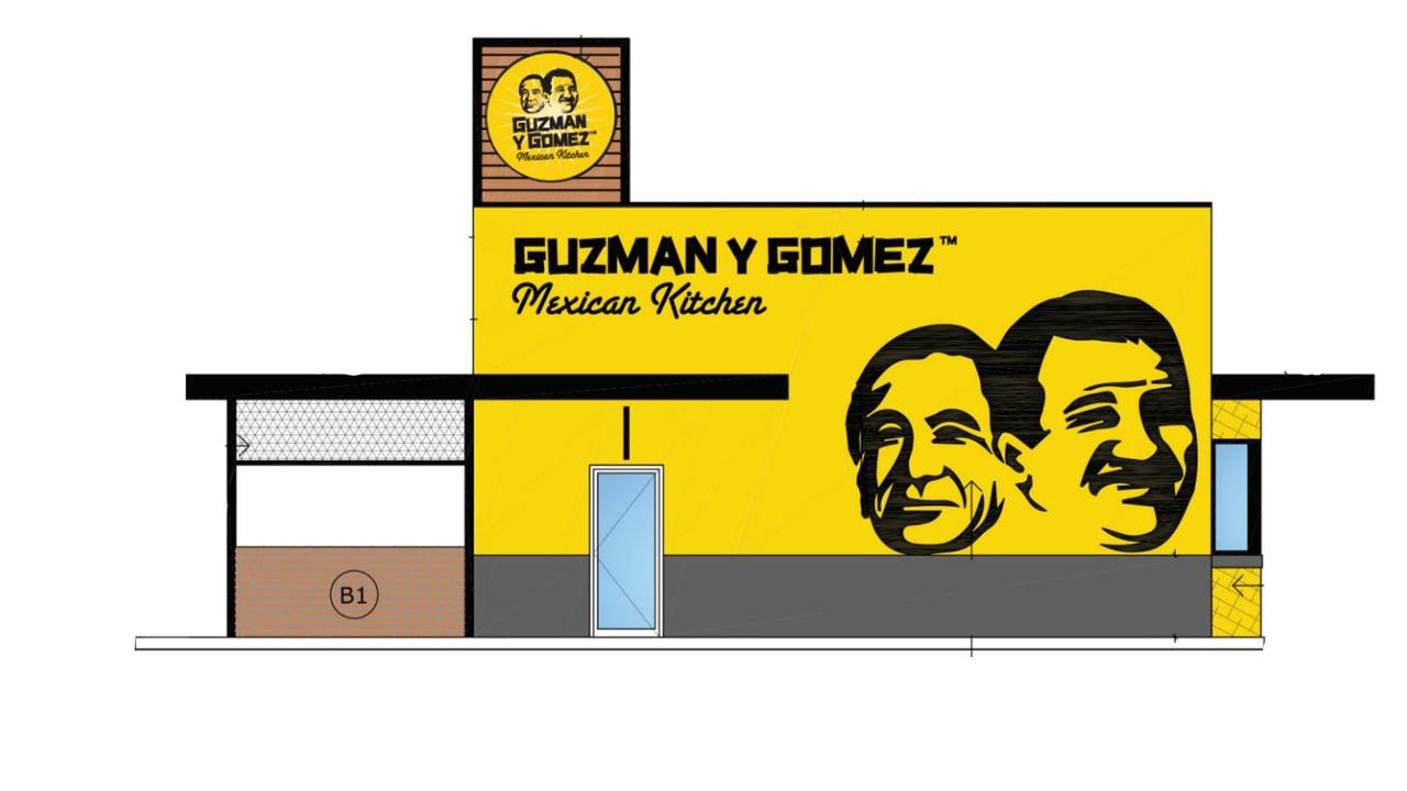 Concept art for the new Toowoomba Guzman Y Gomez drive-through Mexican restaurant, which has been proposed for a site on Bridge Street in Wilsonton.