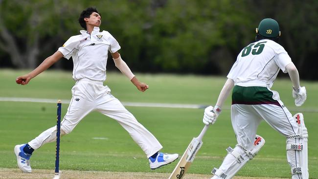 Valleys bowler Saxon Jeh. Picture, John Gass