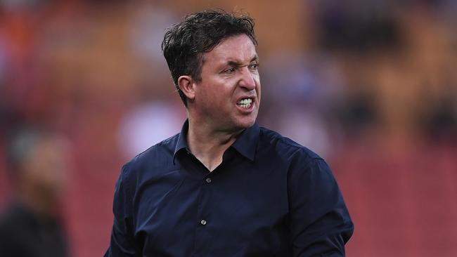 Roar coach Robbie Fowler during the match. Picture: Getty Images