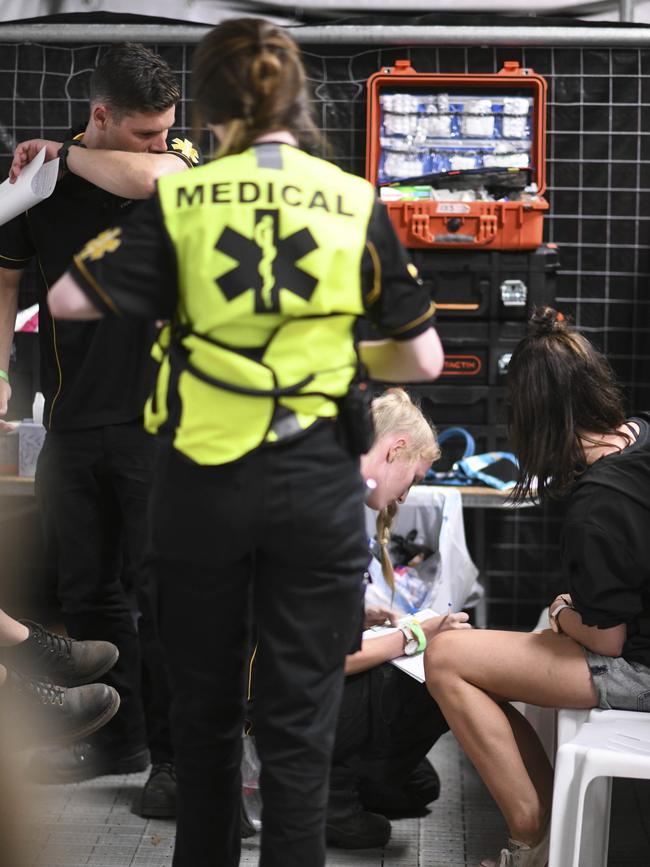 Medical staff provide assistance to festival-goers. Picture: Darren Leigh Roberts