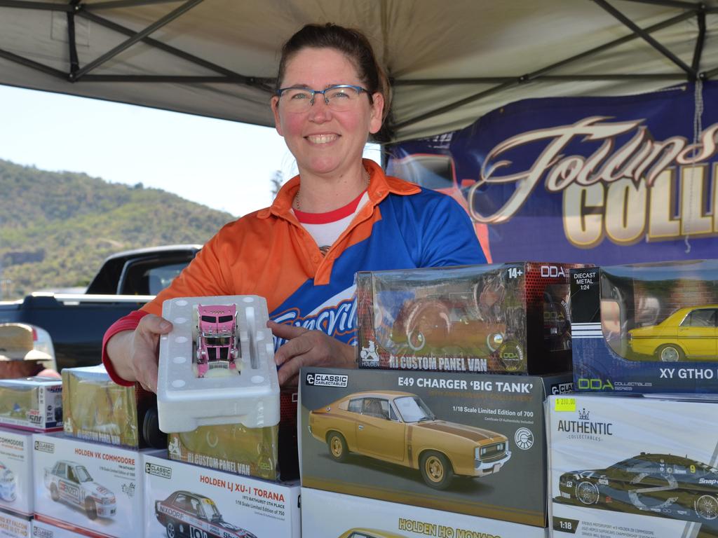 2023 Townsville Swap Meet: Rebecca Camm from Townsville Collectables, holding a pink truck miniature