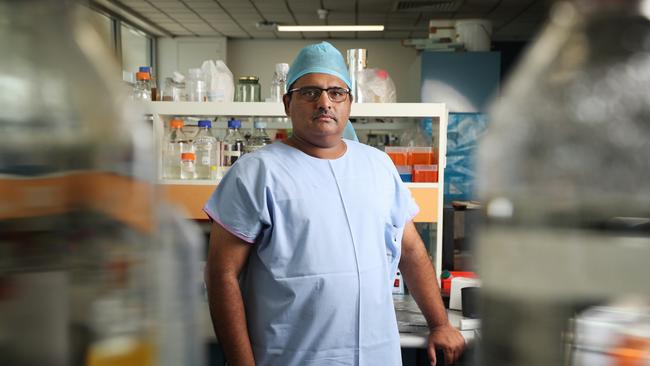 Associate Professor Aniruddh Deshpande has so far detected bacterial communities in the cells of 80 per cent of his paediatric patients. Picture: John Feder