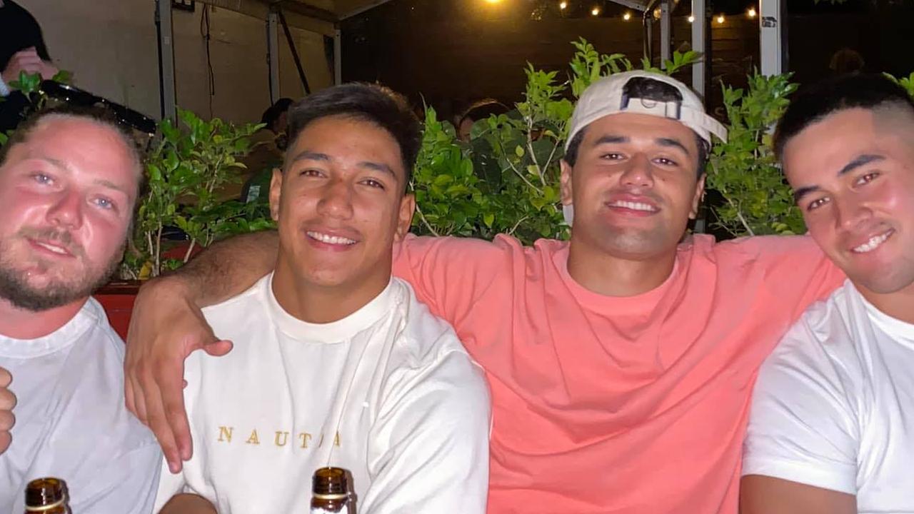 Jacob Tautaiolefua (second from left) told the court he drank lots of beer and spirits that night. Picture: Facebook