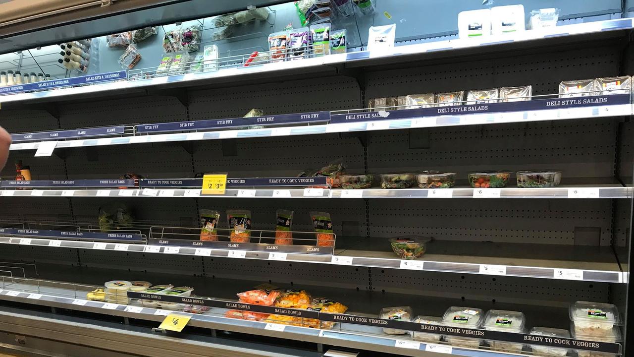 Fresh food supplies run low for several products at Coles in the Stockland Earlville Shopping Centre. PICTURE: SUPPLIED/ TEZ IANNELLI