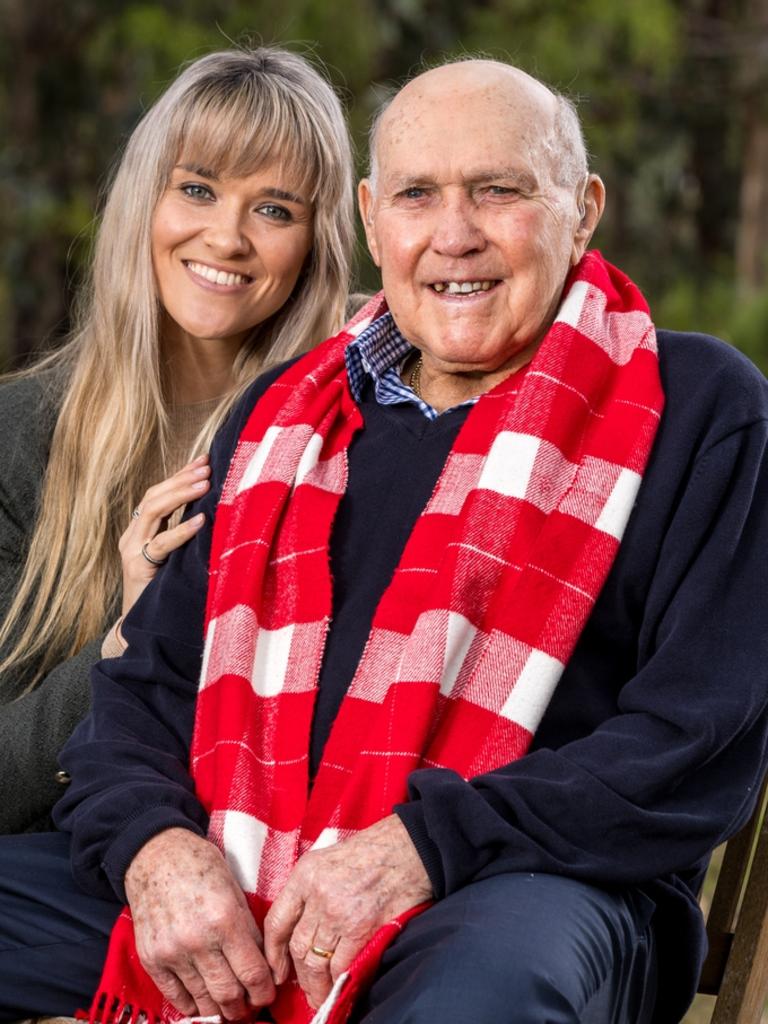 Bec and Bob Skilton last year. Picture: Hamish Blair