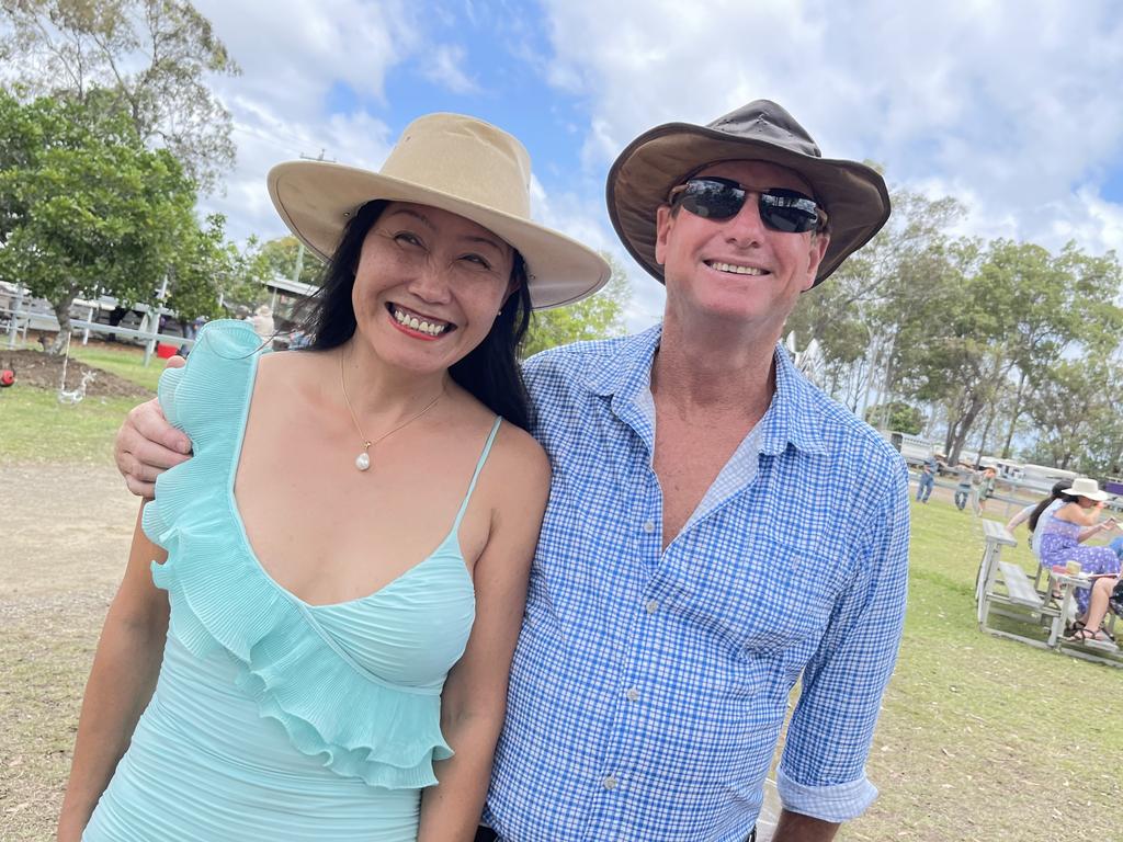 Lucy and Jim Kelly enjoying the fun of the Torbanlea Picnic Races.